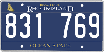 RI license plate 831769
