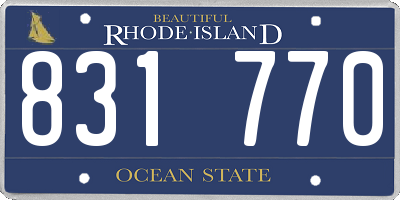 RI license plate 831770