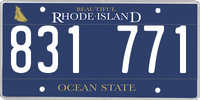 RI license plate 831771