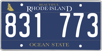 RI license plate 831773