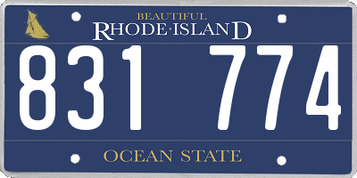 RI license plate 831774