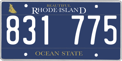 RI license plate 831775