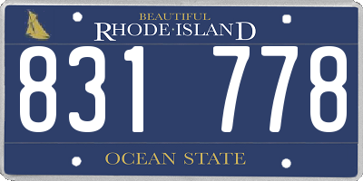 RI license plate 831778
