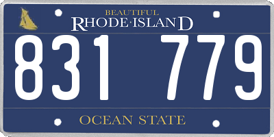 RI license plate 831779