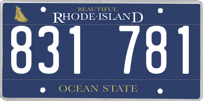 RI license plate 831781