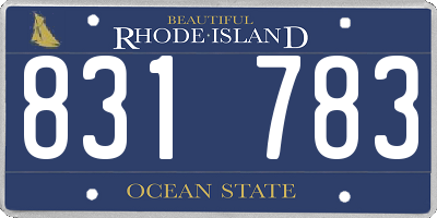 RI license plate 831783