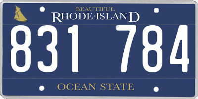 RI license plate 831784