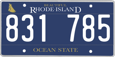 RI license plate 831785