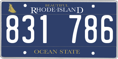 RI license plate 831786