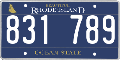 RI license plate 831789