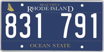 RI license plate 831791