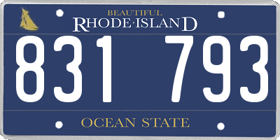 RI license plate 831793