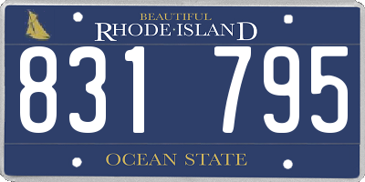 RI license plate 831795