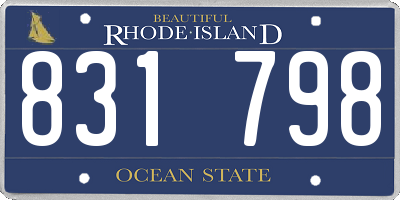 RI license plate 831798