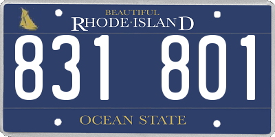 RI license plate 831801