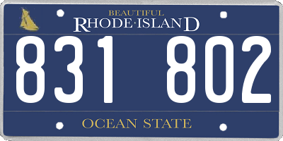 RI license plate 831802