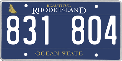 RI license plate 831804