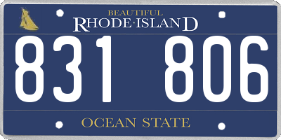 RI license plate 831806