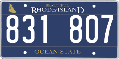 RI license plate 831807