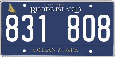RI license plate 831808
