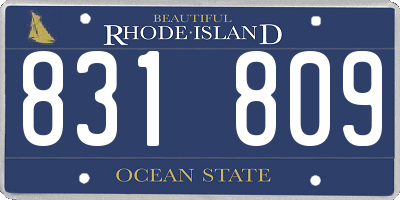 RI license plate 831809