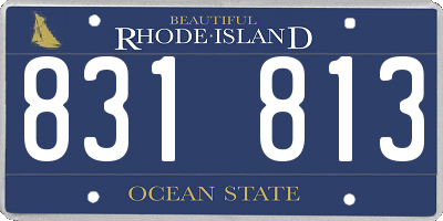 RI license plate 831813