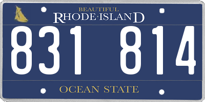 RI license plate 831814