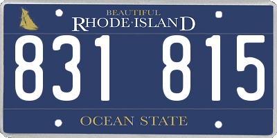 RI license plate 831815