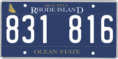 RI license plate 831816