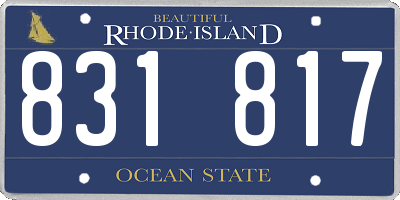 RI license plate 831817