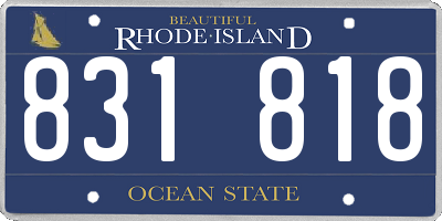 RI license plate 831818