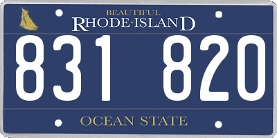 RI license plate 831820