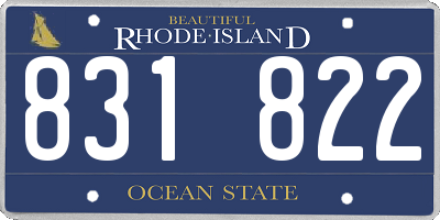 RI license plate 831822