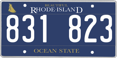 RI license plate 831823