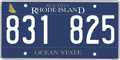 RI license plate 831825
