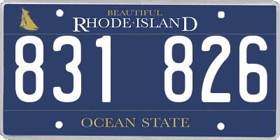 RI license plate 831826