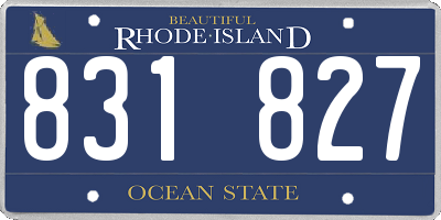 RI license plate 831827