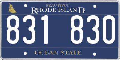 RI license plate 831830