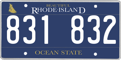 RI license plate 831832