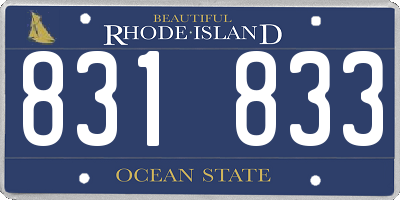 RI license plate 831833
