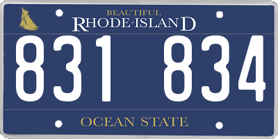 RI license plate 831834