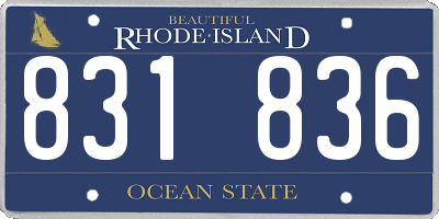 RI license plate 831836