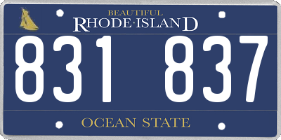 RI license plate 831837