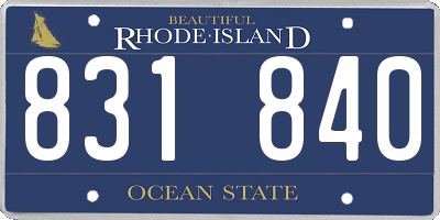 RI license plate 831840