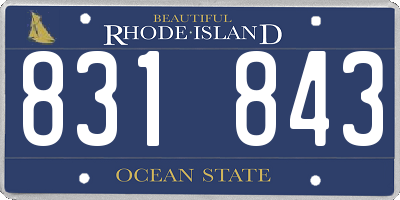 RI license plate 831843