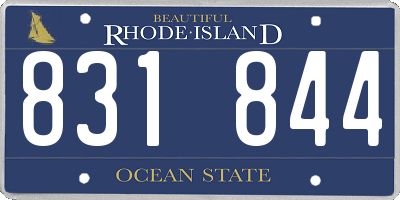 RI license plate 831844