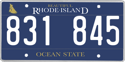 RI license plate 831845