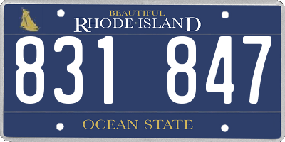 RI license plate 831847