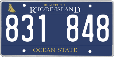 RI license plate 831848