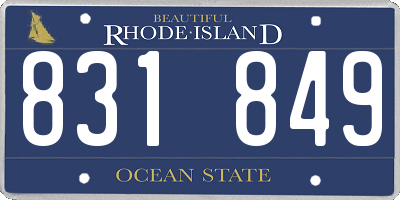 RI license plate 831849